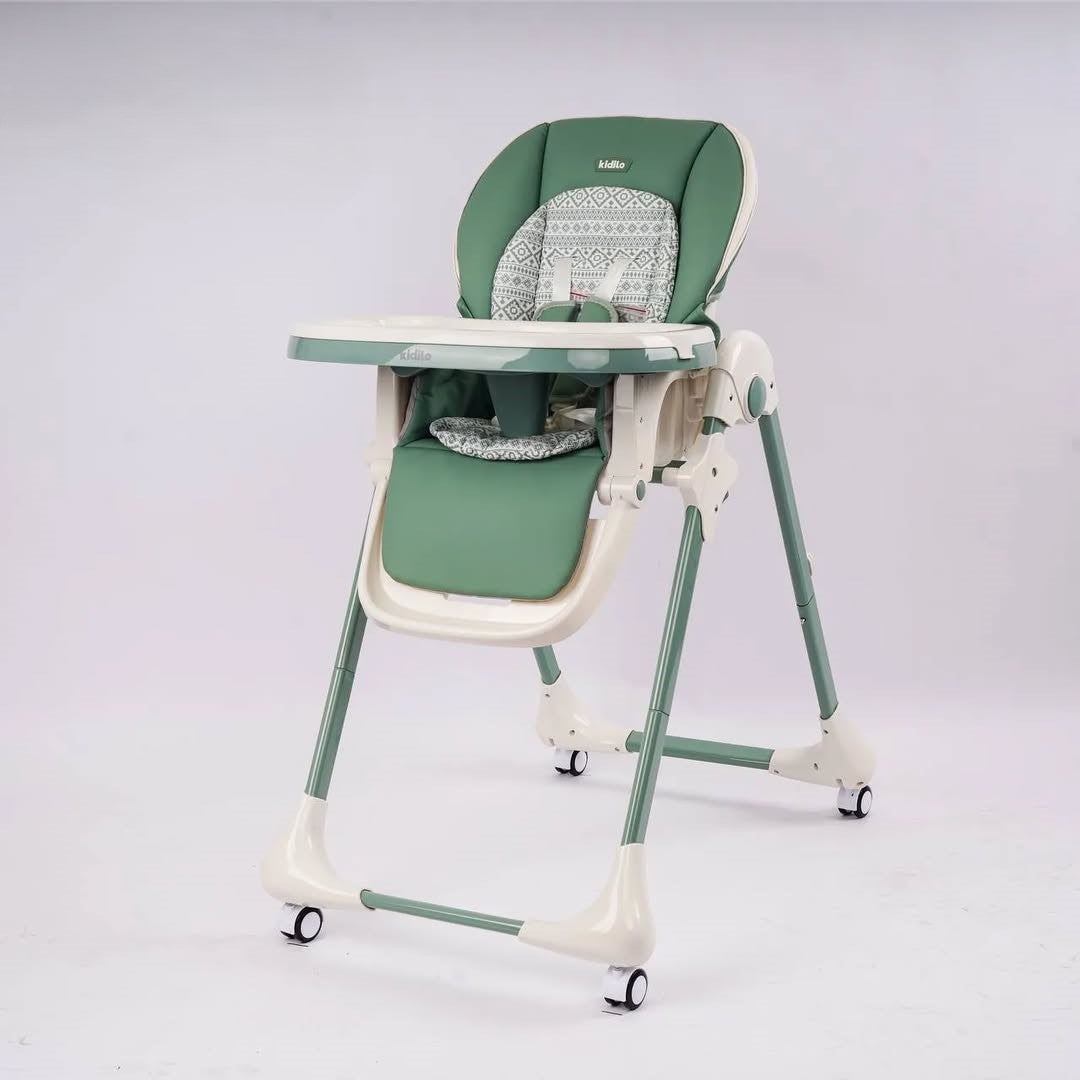 Deluxe Baby High Chair Foldable Dining Chair, Portable Feeding Chair Baby