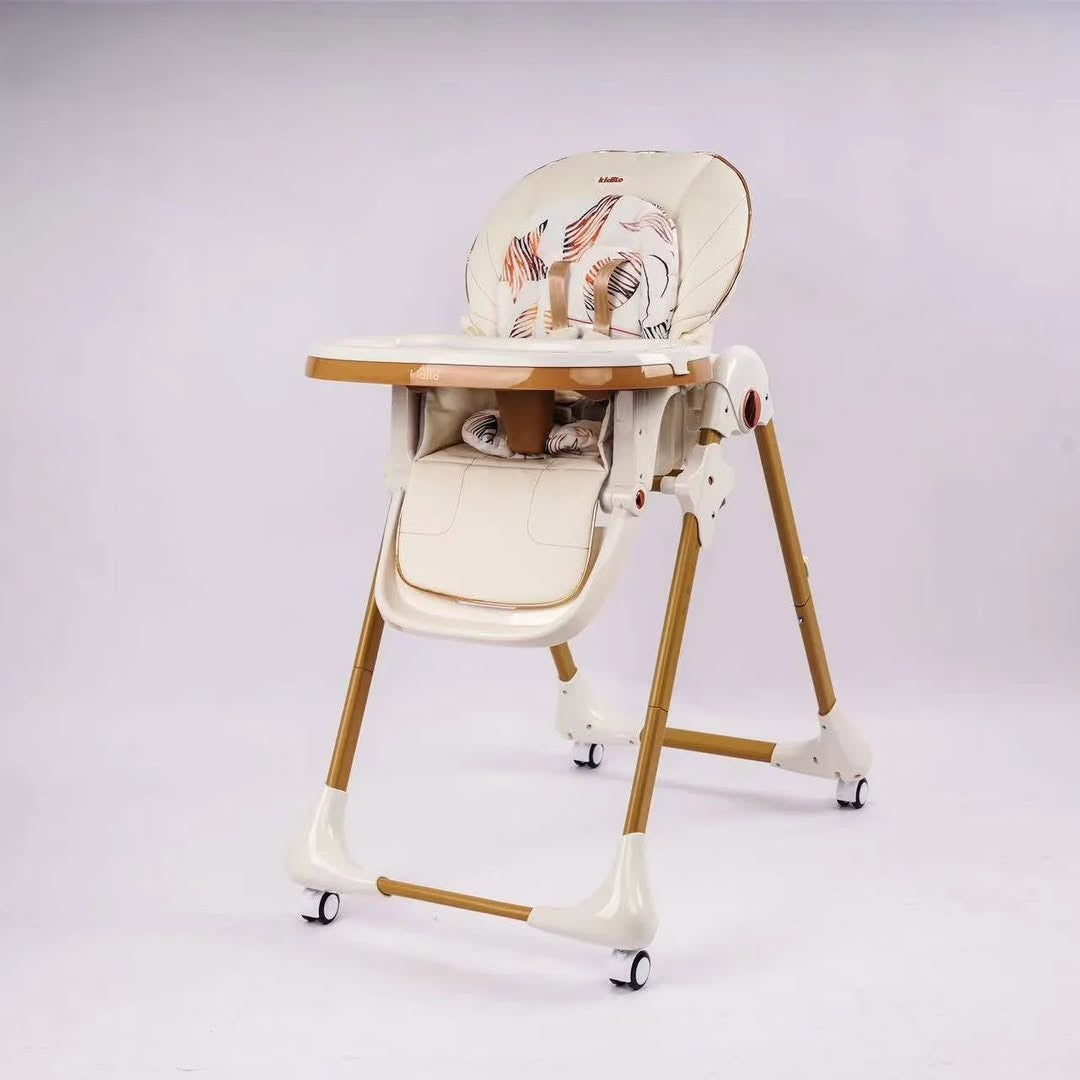 Deluxe Baby High Chair Foldable Dining Chair, Portable Feeding Chair Baby