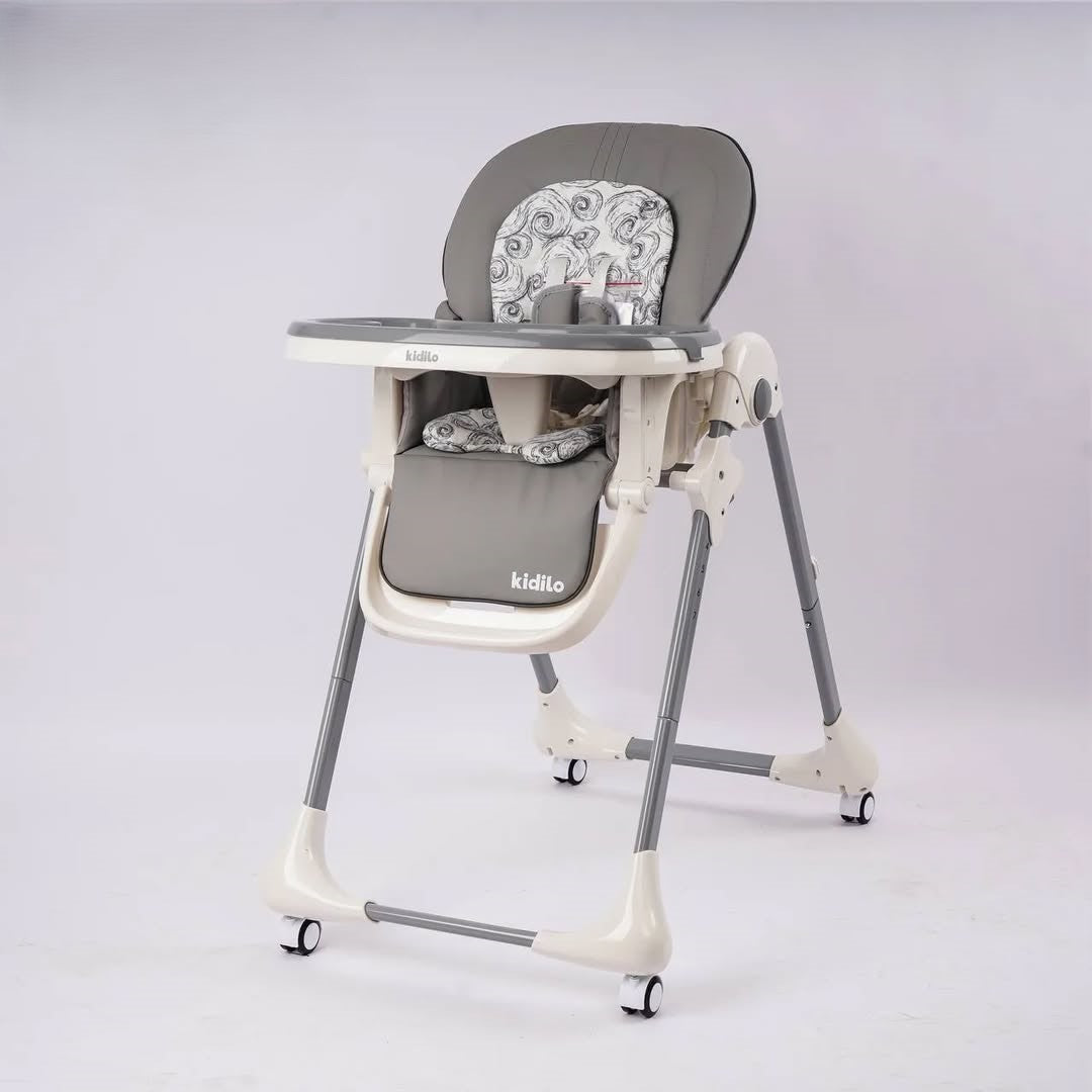 Deluxe Baby High Chair Foldable Dining Chair, Portable Feeding Chair Baby