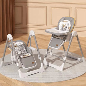 Multifunction 3 In 1 Baby High Chair Dining Chair Foldable Baby Eating Swing Seat Baby Feeding Chair for 0-6 years old