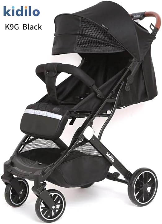 Baby Convertible Stroller - Conveniently Foldable Lightweight  with One Hand, 5-Point Safety Harnesses -Fantastic-Kids-Toys (BLACK)