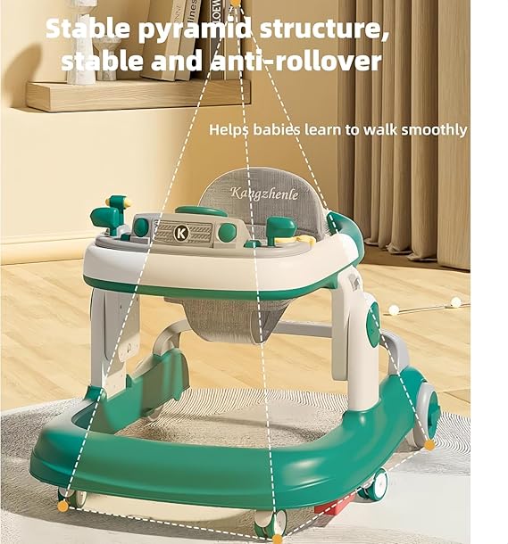 Baby Walker, 3-in-1 Foldable Baby Walkers and Baby Activity Center with Toys Tray,5-Gear