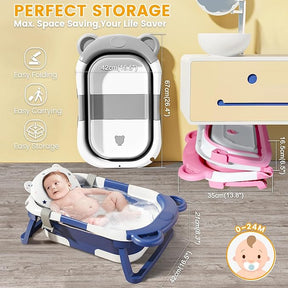 Sweet Baby Children Folding Tub with Temperature Gauge: Safe & Portable for Baby Baths