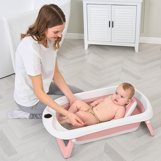 6+2 Temperature Bath Tub Set for Babies: Safe & Comfortable Bathing with Temperature Indicator