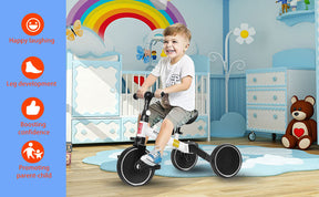 4 in 1 Kids Balance Bike Kids Tricycles for 1-4 Years, Toddlers Trike with Adjustable Seat Indoor Outdoor, BIG TIRE