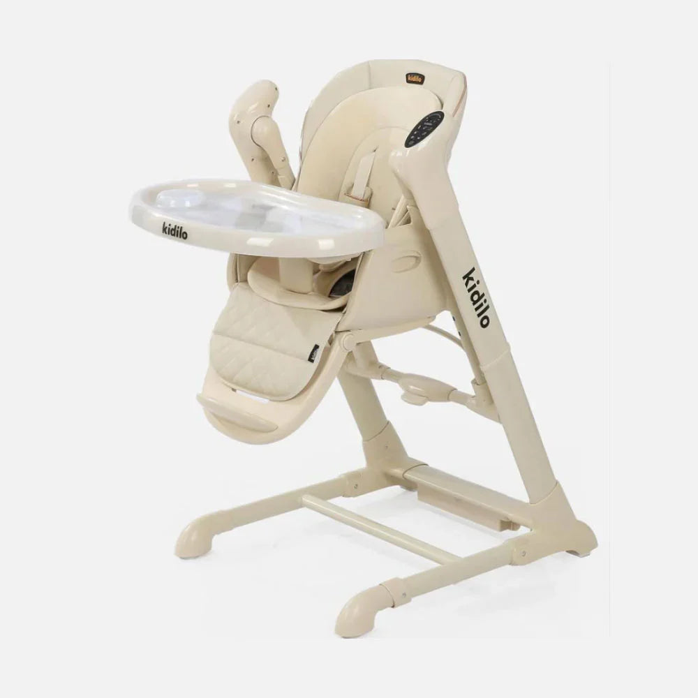 The multifunctional 3-in-1 high chair can be used as a baby swing, a high chair and a booster.