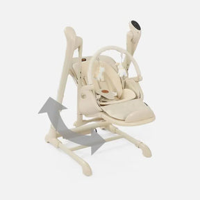 The multifunctional 3-in-1 high chair can be used as a baby swing, a high chair and a booster.