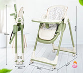 3-in-1 Convertible High Chair with Removable Tray and Wheels